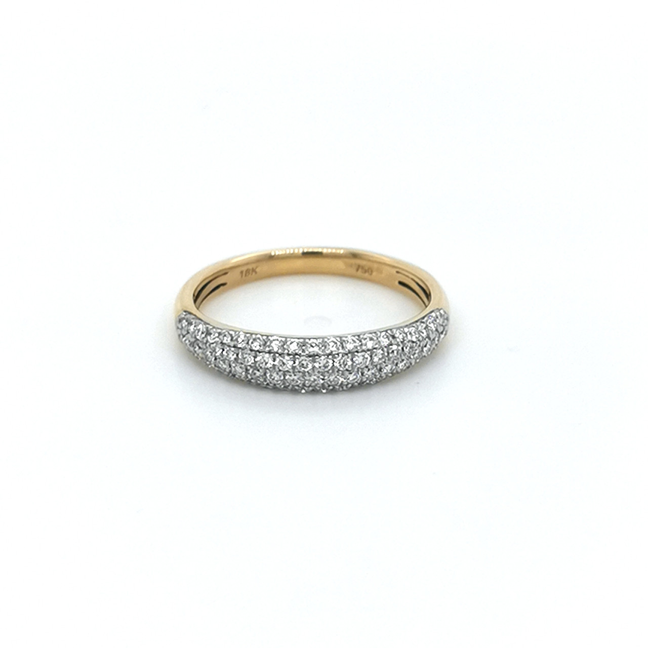 Naava 9ct White Gold 0.02ct Diamond Pave Set Crossover Effect Half Eternity  Ring - Rings from Prime Jewellery UK