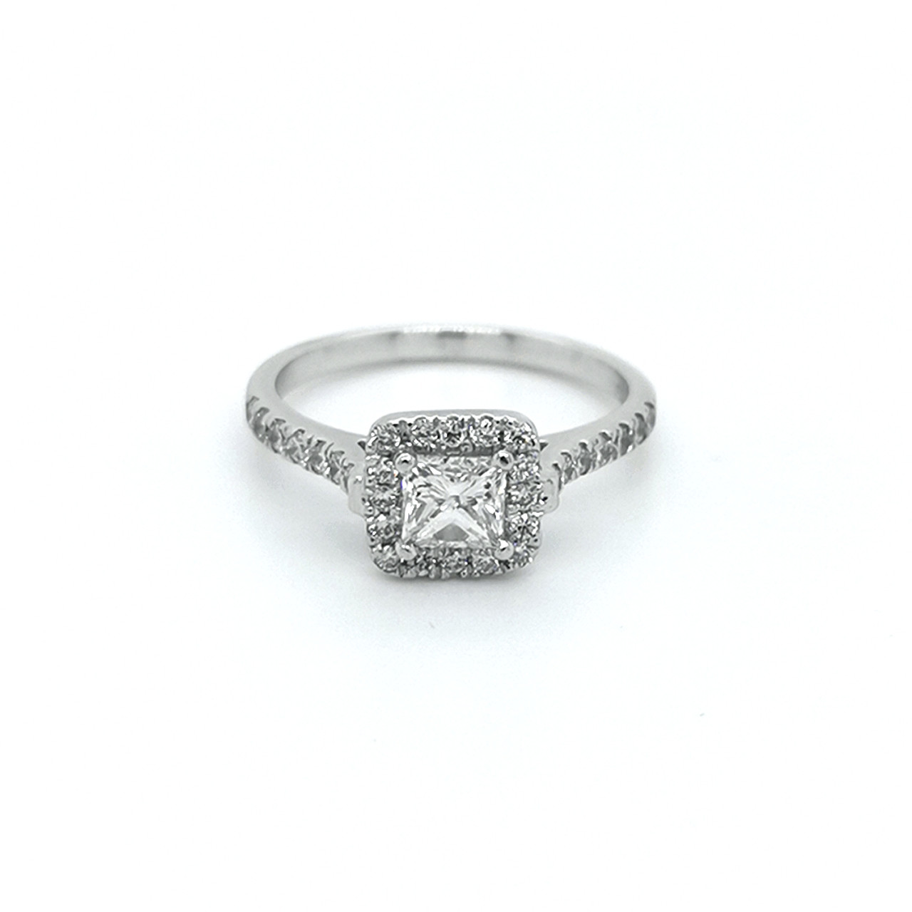 Cluster princess cut sales engagement rings