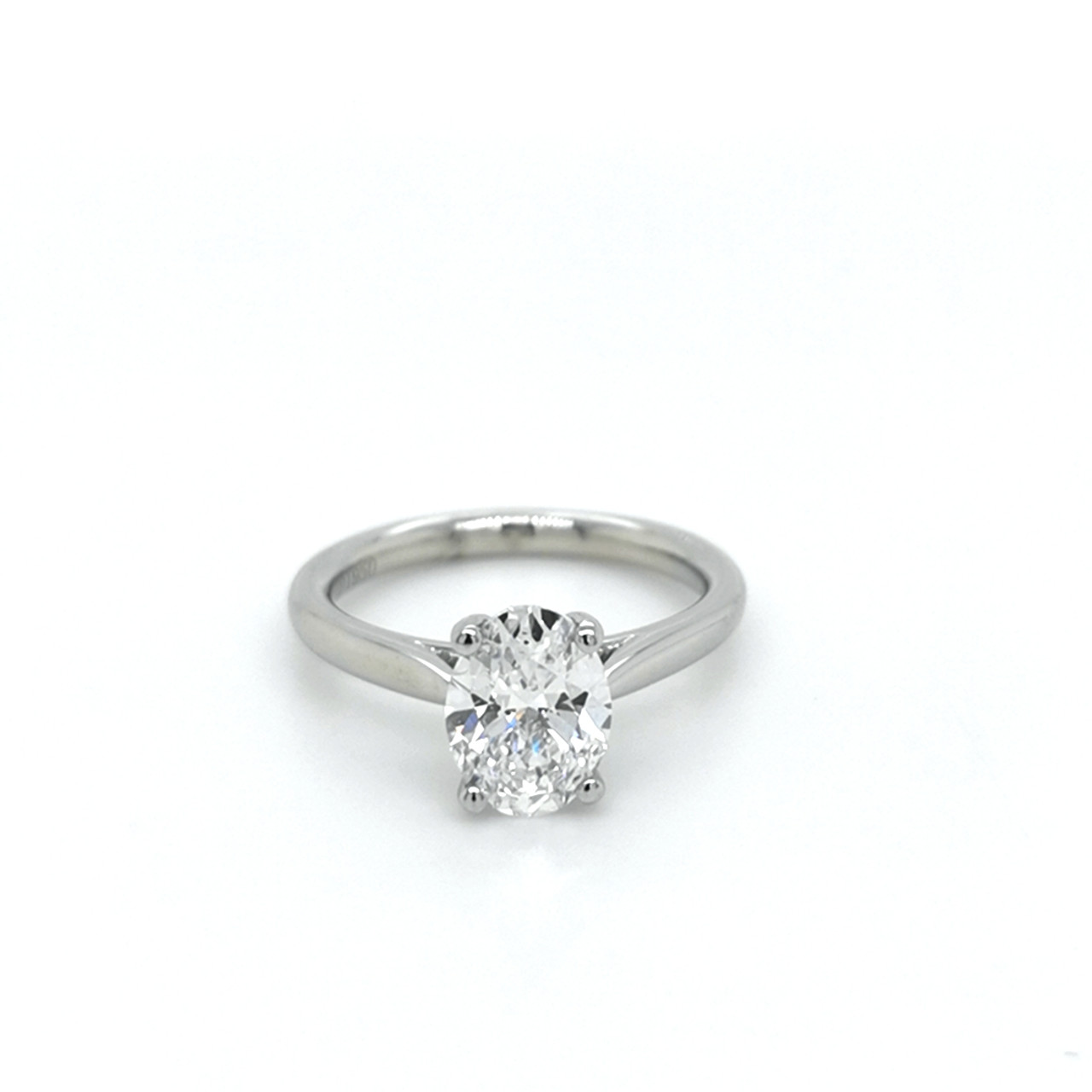 Platinum 1.52ct Oval Diamond Solitaire Engagement Ring