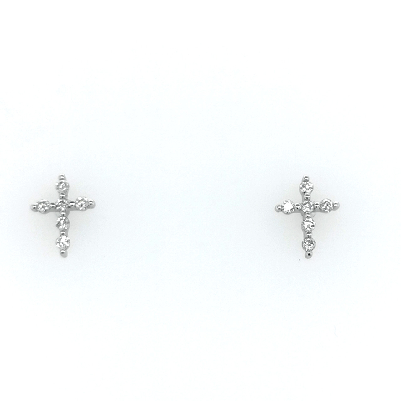 Small Diamond Cross Earrings 14kt – The Diamondaire Shop