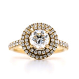 18ct Yellow Gold 1.45ct Double Halo Diamond Cluster Ring diamond ring engagement ring belfast wedding ring eternity ring diamond jewellery