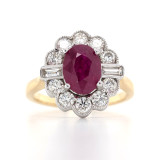 18ct Yellow Gold Diamond & Ruby Milgrain Edge Ring diamond ring engagement ring belfast wedding ring eternity ring diamond jewellery