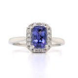 Platinum 1.17ct Tanzanite & 0.23ct Diamond Cluster Ring diamond ring engagement ring belfast wedding ring eternity ring diamond jewellery