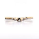 18ct 2 Tone 0.04ct Diamond Set Shaped Wedding Ring murray co jewellers belfast wedding rings