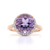 9ct Rose Gold 3.48ct Amethyst & 0.20ct Diamond Cluster Ring diamond ring engagement ring belfast wedding ring eternity ring diamond jewellery