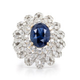 18ct white gold antique style 4.04ct sapphire & 2.78ct diamond cocktail style ring murray jewellery belfast