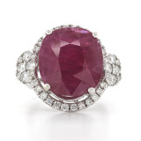 18ct white gold ruby and sapphire diamond cluster ring murray co jewellers belfast