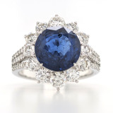 18ct white gold round sapphire and diamond cluster ring murray co jewellers belfast