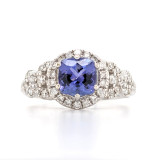 18ct white gold tanzanite and diamond cluster ring murray co jewellers belfast