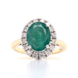 14ct yellow gold oval emerald diamond cluster ring murray co jewellers belfast