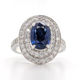 18ct white gold sapphire and diamond double halo cluster ring murray co jewellers belfast