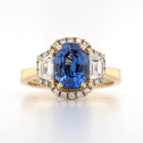 18ct yellow gold sapphire and diamond cluster ring murray co jewellers belfast