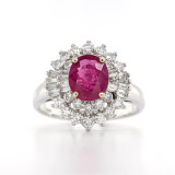 18ct white gold ruby and diamond cluster ring murray co jewellers belfast