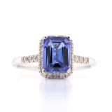 9ct white gold tanzanite and diamond cluster ring murray co jewellers belfast