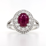 18ct White Gold Ruby & Diamond Cluster Ring diamond ring engagement ring belfast wedding ring eternity ring diamond jewellery