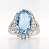 18ct white gold oval aquamarine and diamond cluster ring murray co jewellers belfast