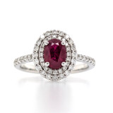 18ct White Gold Diamond & Ruby Cluster diamond ring engagement ring belfast wedding ring eternity ring diamond jewellery
