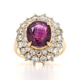 18ct yellow gold ruby and diamond cluster ring murray co jewellers belfast
