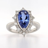 platinum pear tanzanite and diamond cluster ring murray co jewellers belfast