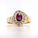 18ct yellow gold ruby and diamond cluster ring murray co jewellers belfast engagement rings wedding rings gemstone rings jewellery