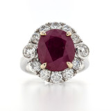 18ct White Gold 4.71ct Ruby & 1.36ct Diamond Cluster Ring murray co jewellers belfast