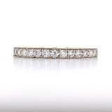 18ct Yellow Gold 0.35ct Pavé Set Diamond Milgrain Edge Wedding Ring murray co jewellers belfast