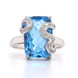 18ct White Gold 6.00ct Topaz & 0.14ct Diamond Cluster Ring murray co jewellers belfast engagement rings wedding rings gemstone rings jewellery