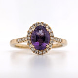 9ct Yellow Gold 1.10ct Amethyst & 0.25ct Diamond Cluster Ring murray co jewellers belfast engagement rings wedding rings