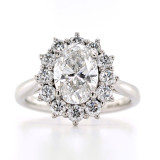 Platinum 2.45ct Lab Grown Oval Diamond Cluster Engagement Ring murray co jewellers belfast