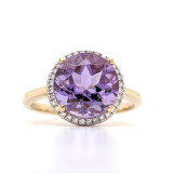 9ct Yellow Gold 3.48ct Amethyst & 0.20ct Diamond Cluster Ring murray co jewellers belfast engagement rings wedding rings gemstone rings jewellery