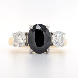 18ct Yellow Gold 2.65ct Sapphire & 1.05ct Diamond 3 Stone Ring murray co jewellers belfast