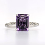9ct White Gold 2.60ct Amethyst & 0.12ct Diamond Solitaire Ring murray co jewellers belfast engagement rings wedding rings gemstone rings jewellery