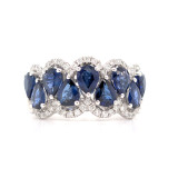 18ct White Gold 2.40ct Sapphire & 0.32ct Diamond Ring murray co jewellers belfast