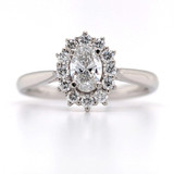 Platinum 0.61ct Lab Grown Oval Diamond Cluster Ring murray co jewellers belfast