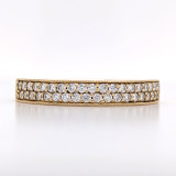 18ct Yellow Gold 0.35ct Pavé Set Diamond Double Row Milgrain Ring murray co jewellers belfast wedding rings eternity rings