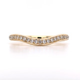 18ct Yellow Gold 0.17ct Pavé Set Diamond Shaped Wedding Ring murray co jewellers belfast
