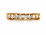 18ct Yellow Gold 0.75ct Diamond Pavé Set Milgrain Wedding Ring murray co jewellers belfast