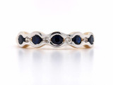 9ct Yellow Gold 0.62ct Sapphire & 0.10ct Diamond Eternity Ring murray co jewellers belfast