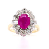 14ct Yellow Gold 2.02ct Ruby & 1.00ct Diamond Cluster Ring murray co jewellers belfast