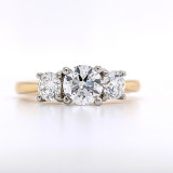 18ct Yellow Gold 1.35ct Round Brilliant Diamond 3 Stone Ring murray co jewellers belfast gia certified