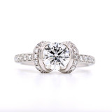 Platinum 1.21ct Lab Grown Diamond Ribbon Style Solitaire Ring murray co jewellers belfast