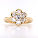 18ct Yellow Gold 1.01ct Diamond Flower Style Cluster Ring murray co jewellers belfast