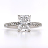 Platinum 1.70ct Radiant Diamond Solitaire Ring with Diamond Set Shoulders murray co engagement rings belfast