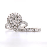 9ct White Gold 2.00ct Diamond Pear Shaped Cluster & Wedding Rings Set murray co jewellers belfast engagement rings wedding rings