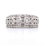 9ct White Gold 0.35ct Diamond Triple Row Chunky Eternity Ring murray co jewellers engagement rings wedding rings belfast