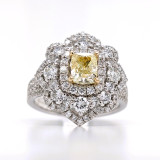18ct White Gold 1.00ct Yellow Diamond & 1.55ct Diamond Cluster Ring murray co jewellers belfast engagement rings wedding rings gemstone rings jewellery