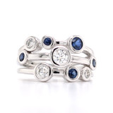 Platinum 0.54ct Diamond & 0.56ct Sapphire Rub Over Set Ring murray co jewellers belfast engagement rings wedding rings gemstone rings jewellery