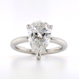 Platinum 3.10ct Lab Grown Pear Diamond Hidden Halo Solitaire Ring murray co jewellers belfast engagement rings