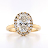 18ct Yellow Gold 2.00ct Lab Grown Oval Diamond Cluster Ring murray co jewellers belfast engagement rings