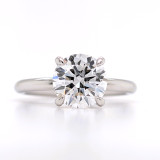Platinum 2.10ct Lab Grown Round Brilliant Diamond Hidden Halo Solitaire Ring murray co jewellers belfast engagement rings